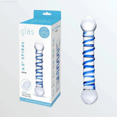 6.5" Textured Double Sided Blue Dildo-French Quarter Lingerie